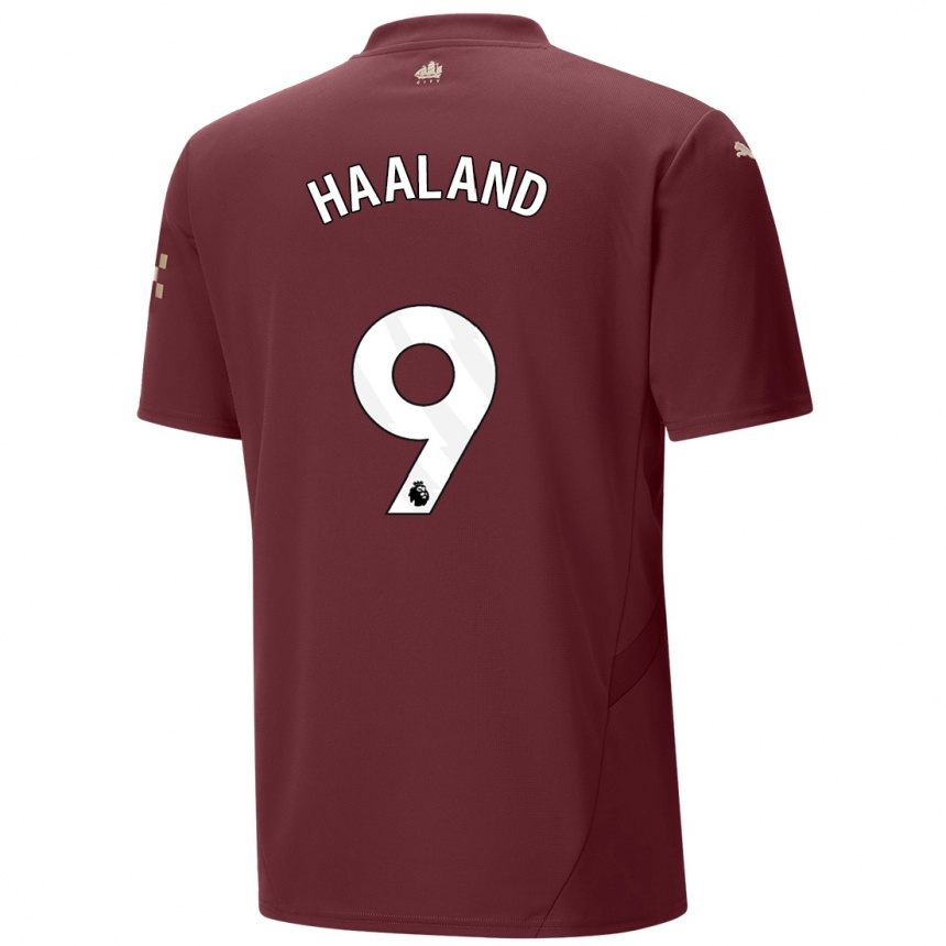 Női Labdarúgás Erling Haaland #9 Gesztenyebarna Harmadik Számú Jersey 2024/25 Mez Póló Ing