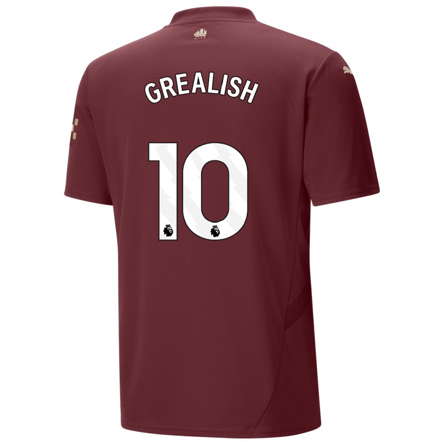 Női Labdarúgás Jack Grealish #10 Gesztenyebarna Harmadik Számú Jersey 2024/25 Mez Póló Ing