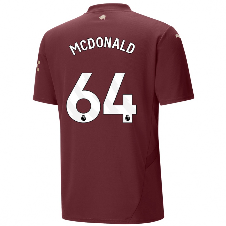 Női Labdarúgás Rowan Mcdonald #64 Gesztenyebarna Harmadik Számú Jersey 2024/25 Mez Póló Ing