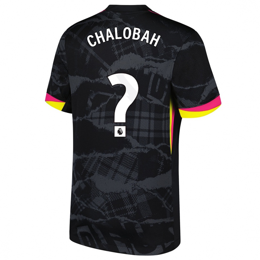 Női Labdarúgás Trevoh Chalobah #0 Fekete Rózsaszín Harmadik Számú Jersey 2024/25 Mez Póló Ing