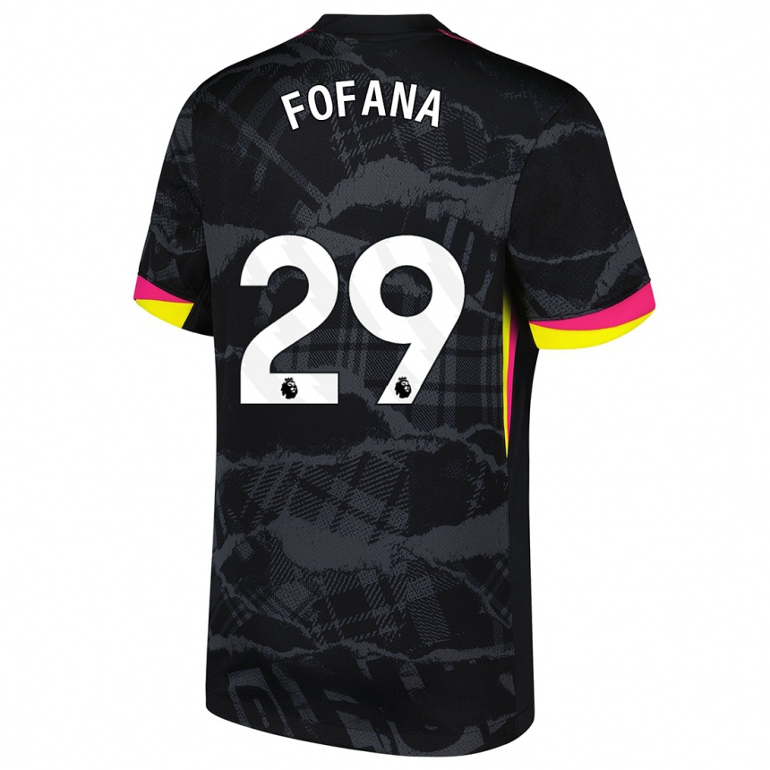 Női Labdarúgás Wesley Fofana #29 Fekete Rózsaszín Harmadik Számú Jersey 2024/25 Mez Póló Ing