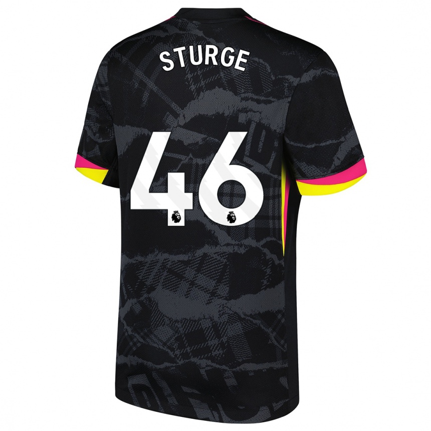 Női Labdarúgás Zak Sturge #46 Fekete Rózsaszín Harmadik Számú Jersey 2024/25 Mez Póló Ing