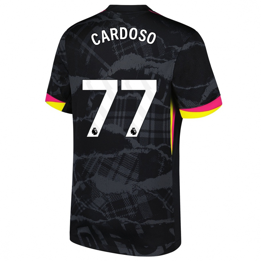 Női Labdarúgás Leo Cardoso #77 Fekete Rózsaszín Harmadik Számú Jersey 2024/25 Mez Póló Ing