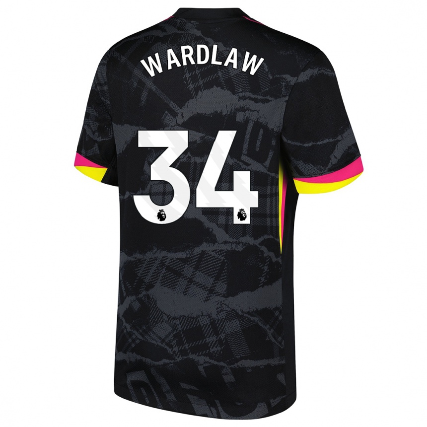 Női Labdarúgás Charlotte Wardlaw #34 Fekete Rózsaszín Harmadik Számú Jersey 2024/25 Mez Póló Ing