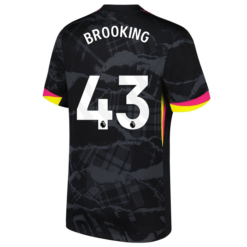 Női Labdarúgás Josh Brooking #43 Fekete Rózsaszín Harmadik Számú Jersey 2024/25 Mez Póló Ing