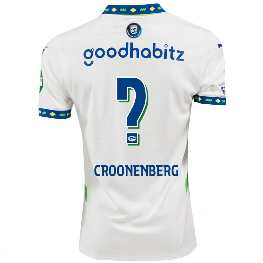 Női Labdarúgás Luca Croonenberg #0 Fehér Sötétkék Harmadik Számú Jersey 2024/25 Mez Póló Ing