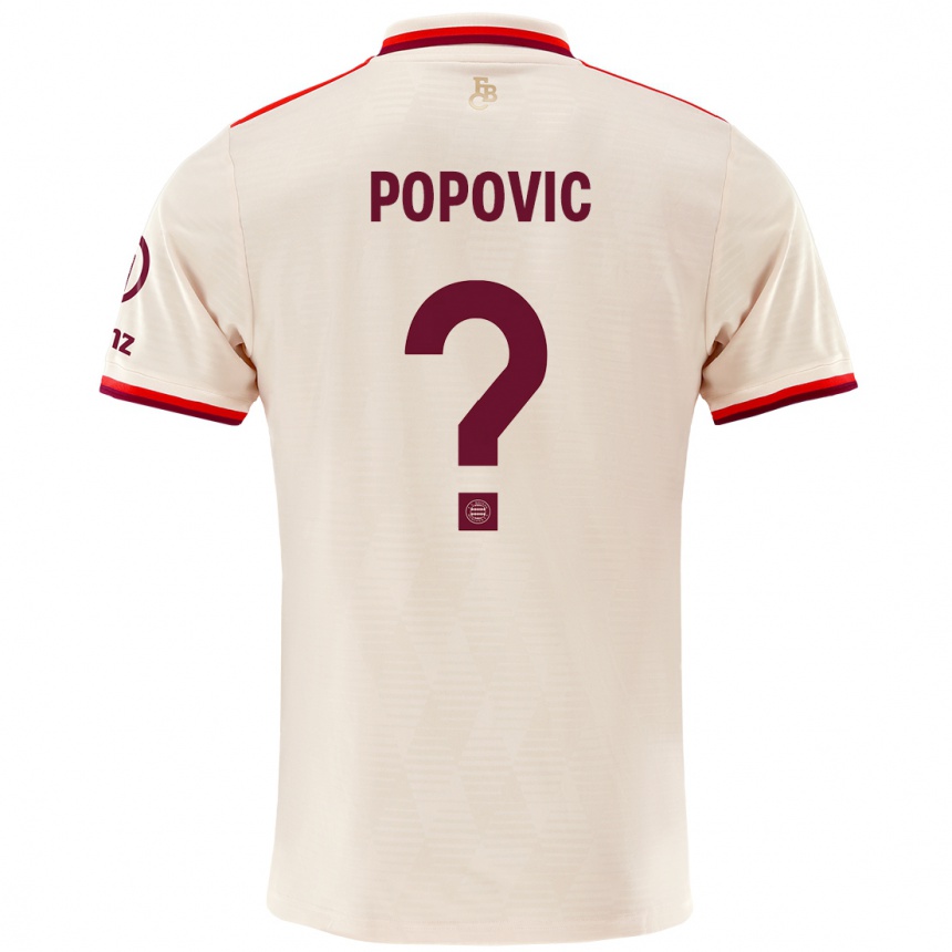 Női Labdarúgás Marko Popovic #0 Vászon Harmadik Számú Jersey 2024/25 Mez Póló Ing