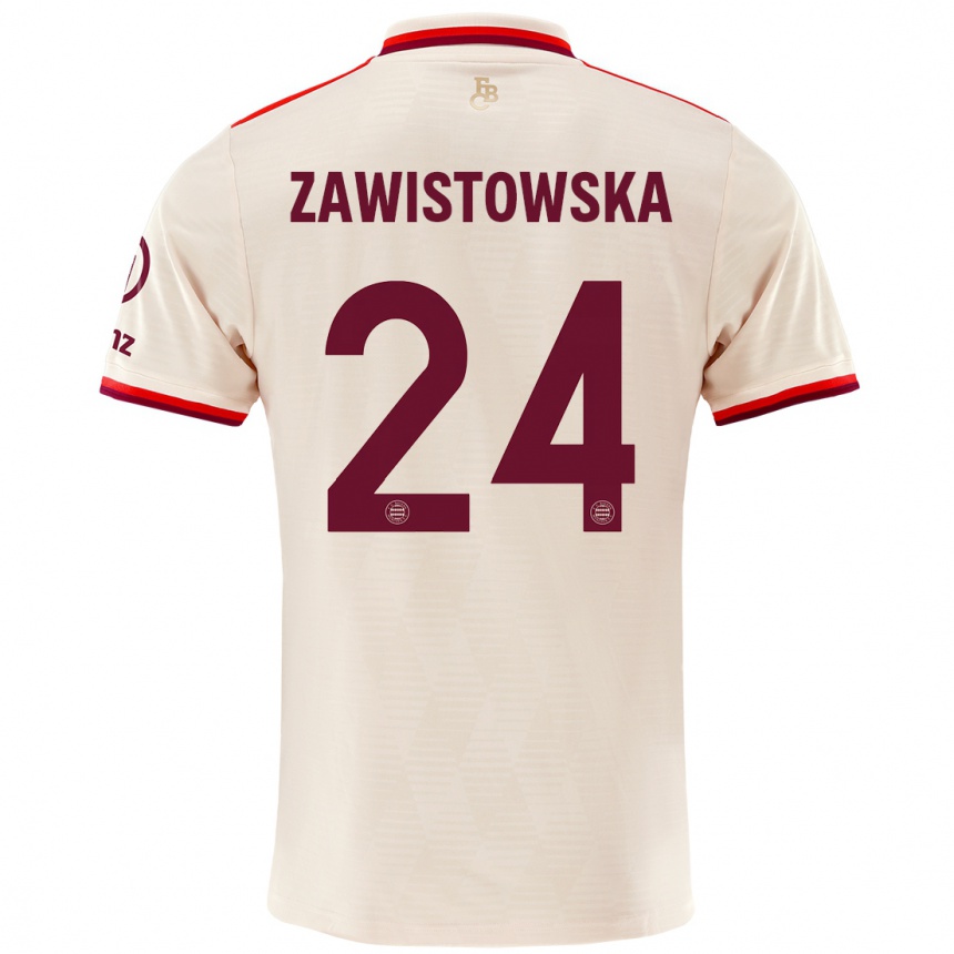 Női Labdarúgás Weronika Zawistowska #24 Vászon Harmadik Számú Jersey 2024/25 Mez Póló Ing