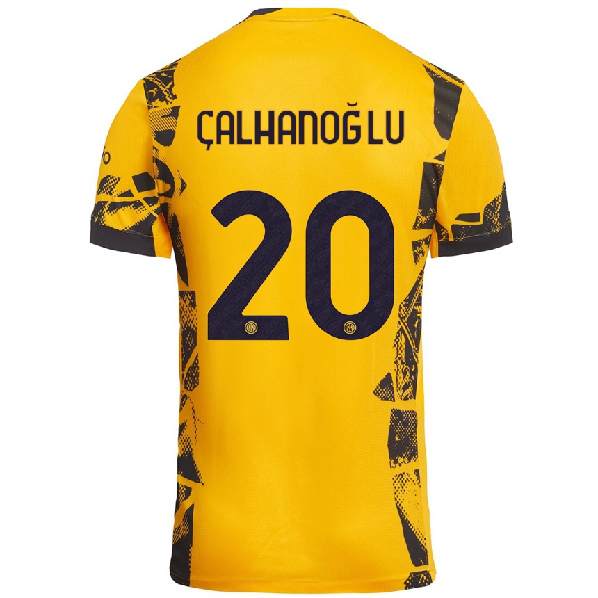 Női Labdarúgás Hakan Çalhanoğlu #20 Arany Fekete Harmadik Számú Jersey 2024/25 Mez Póló Ing