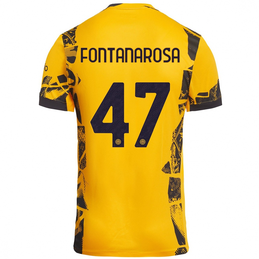 Női Labdarúgás Alessandro Fontanarosa #47 Arany Fekete Harmadik Számú Jersey 2024/25 Mez Póló Ing