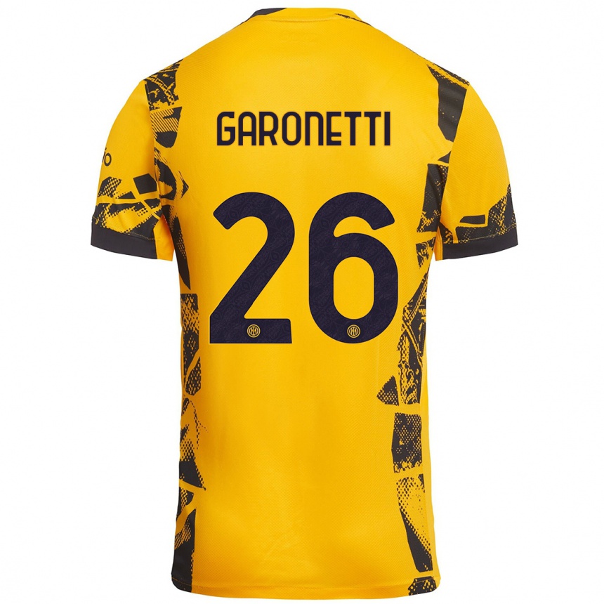 Női Labdarúgás Gabriele Garonetti #26 Arany Fekete Harmadik Számú Jersey 2024/25 Mez Póló Ing