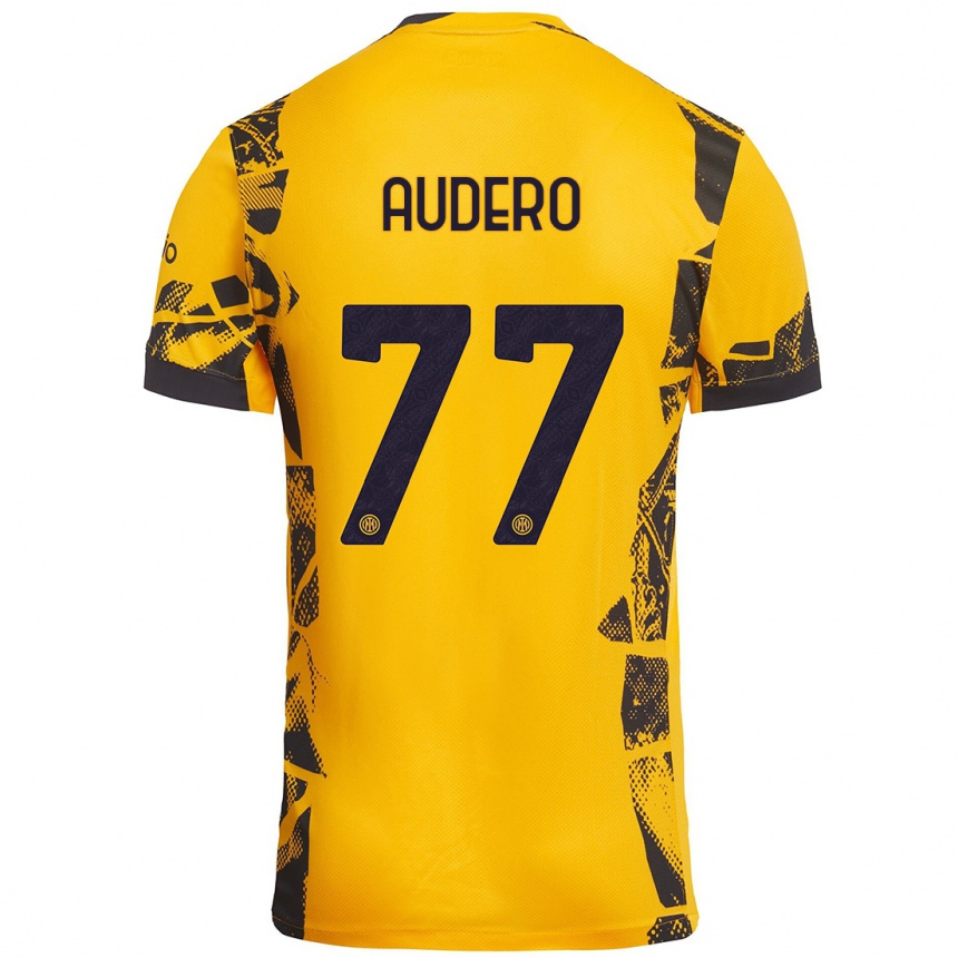 Női Labdarúgás Emil Audero #77 Arany Fekete Harmadik Számú Jersey 2024/25 Mez Póló Ing