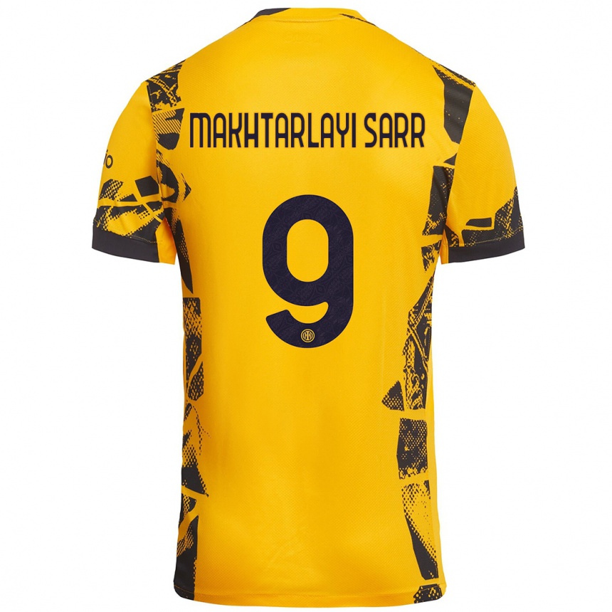 Női Labdarúgás Amadou Makhtarlayi Sarr #9 Arany Fekete Harmadik Számú Jersey 2024/25 Mez Póló Ing