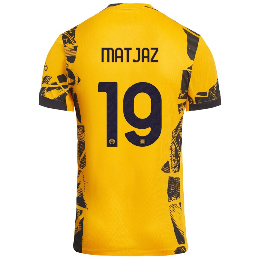 Női Labdarúgás Samo Matjaz #19 Arany Fekete Harmadik Számú Jersey 2024/25 Mez Póló Ing