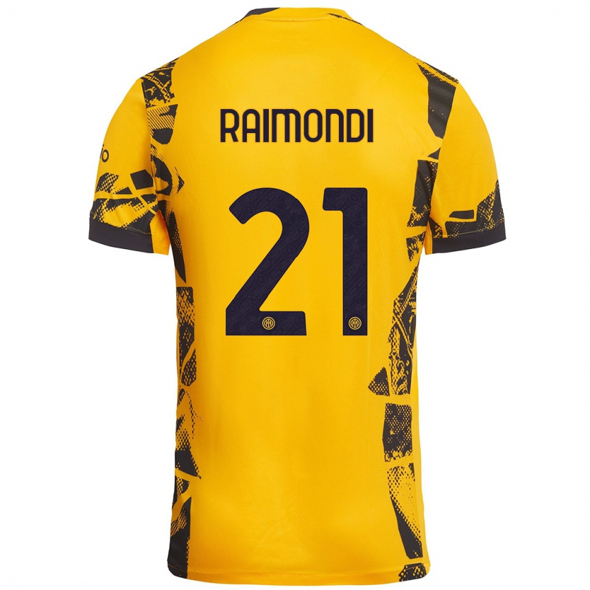 Női Labdarúgás Paolo Raimondi #21 Arany Fekete Harmadik Számú Jersey 2024/25 Mez Póló Ing