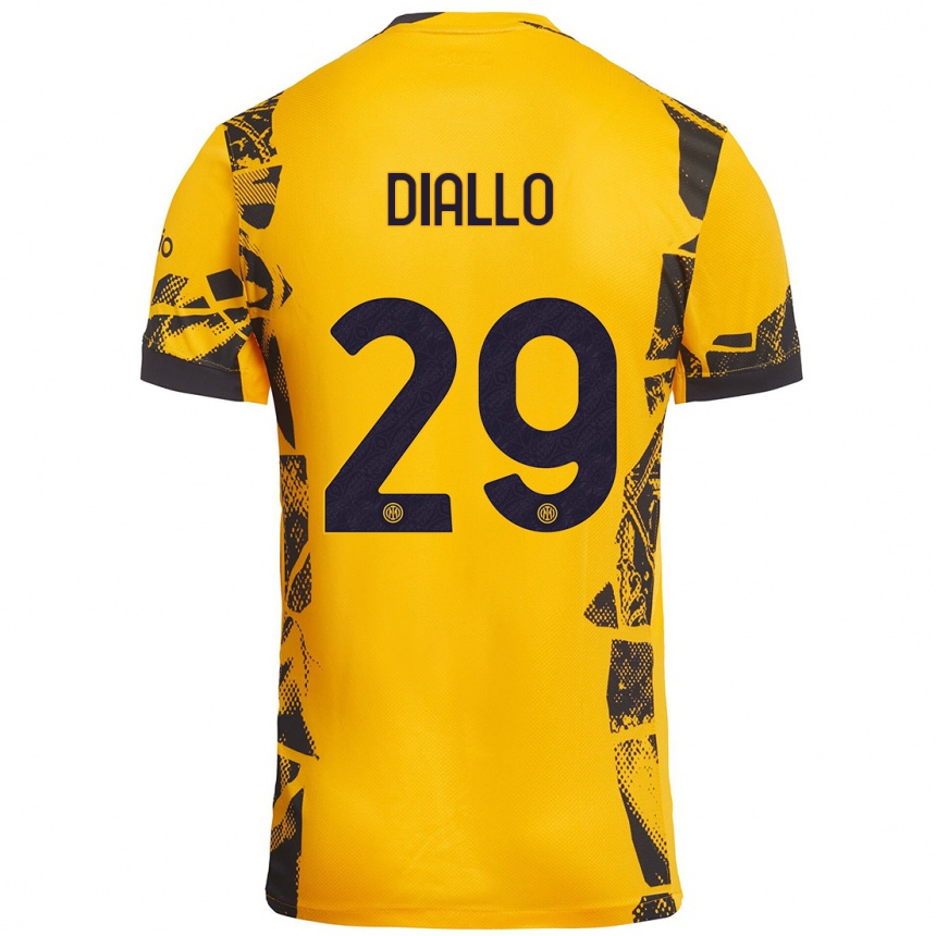 Női Labdarúgás Oumar Diallo #29 Arany Fekete Harmadik Számú Jersey 2024/25 Mez Póló Ing