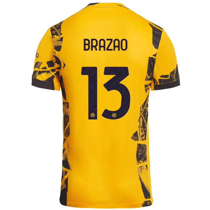 Női Labdarúgás Gabriel Brazao #13 Arany Fekete Harmadik Számú Jersey 2024/25 Mez Póló Ing