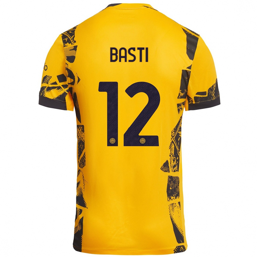 Női Labdarúgás Matteo Basti #12 Arany Fekete Harmadik Számú Jersey 2024/25 Mez Póló Ing