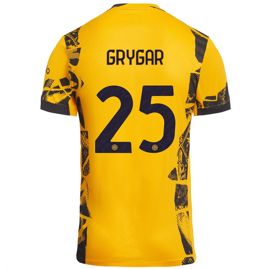 Női Labdarúgás Samuel Grygar #25 Arany Fekete Harmadik Számú Jersey 2024/25 Mez Póló Ing