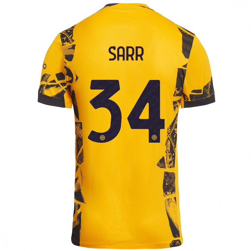 Női Labdarúgás Amadou Sarr #34 Arany Fekete Harmadik Számú Jersey 2024/25 Mez Póló Ing