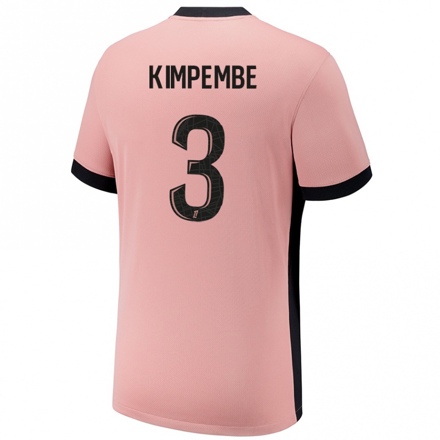 Női Labdarúgás Presnel Kimpembe #3 Rozsda Rózsaszín Harmadik Számú Jersey 2024/25 Mez Póló Ing