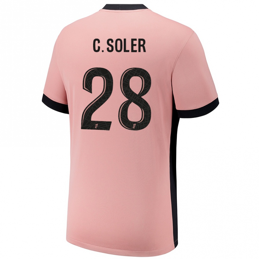 Női Labdarúgás Carlos Soler #28 Rozsda Rózsaszín Harmadik Számú Jersey 2024/25 Mez Póló Ing