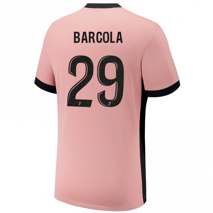 Női Labdarúgás Bradley Barcola #29 Rozsda Rózsaszín Harmadik Számú Jersey 2024/25 Mez Póló Ing