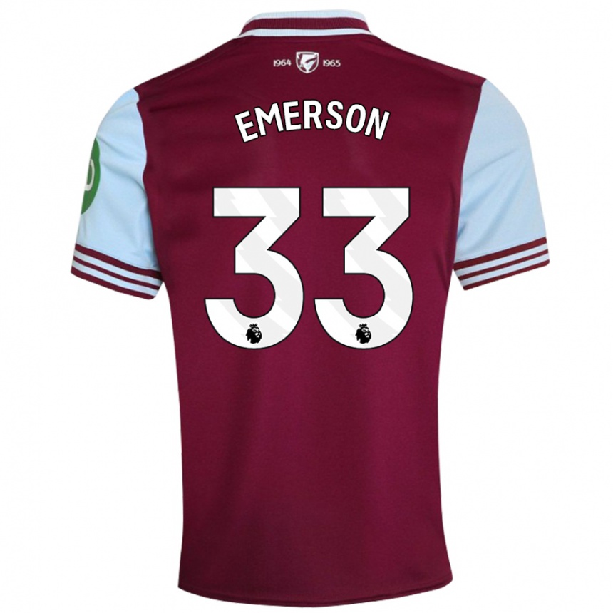 Gyermek Labdarúgás Emerson Palmieri #33 Sötétvörös Hazai Jersey 2024/25 Mez Póló Ing