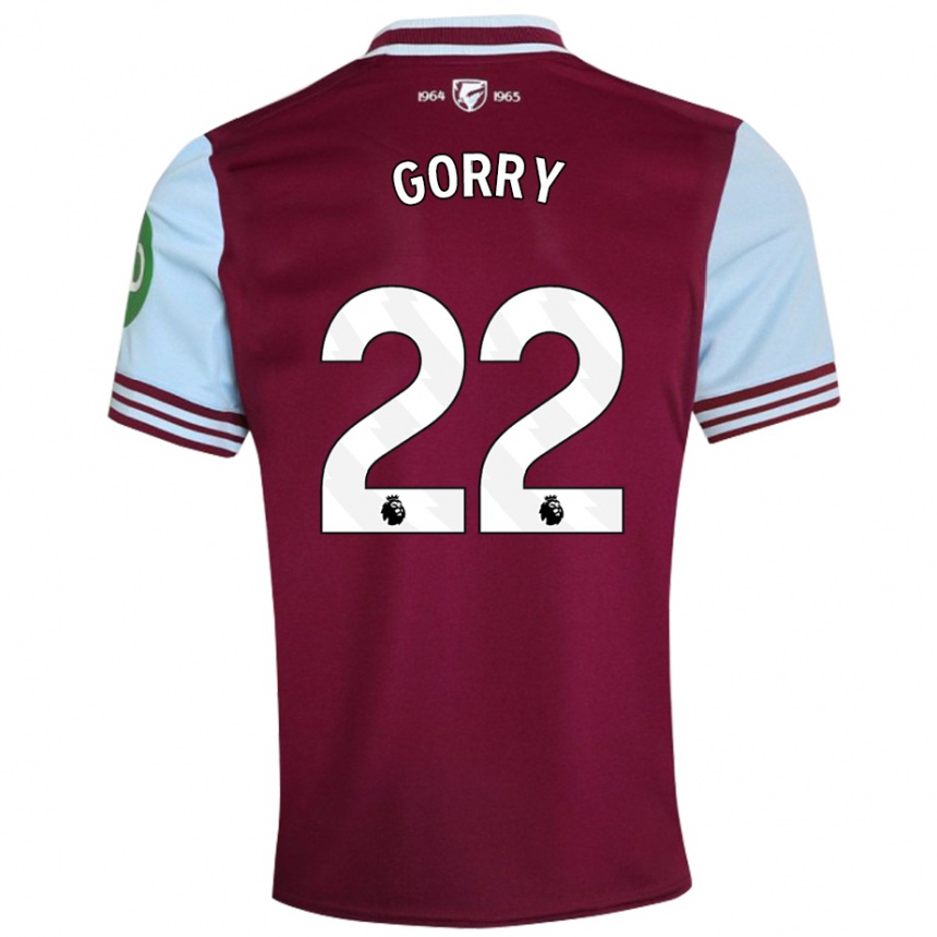 Gyermek Labdarúgás Katrina Gorry #22 Sötétvörös Hazai Jersey 2024/25 Mez Póló Ing