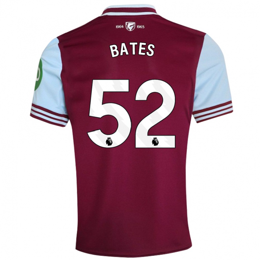 Gyermek Labdarúgás Billy Bates #52 Sötétvörös Hazai Jersey 2024/25 Mez Póló Ing