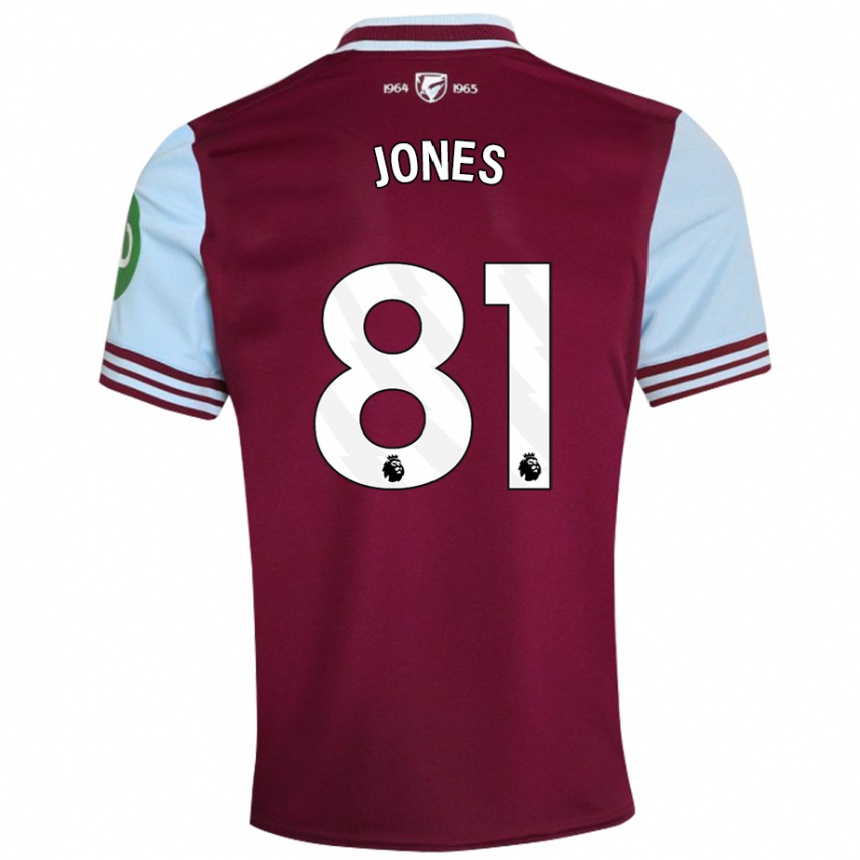 Gyermek Labdarúgás Liam Jones #81 Sötétvörös Hazai Jersey 2024/25 Mez Póló Ing