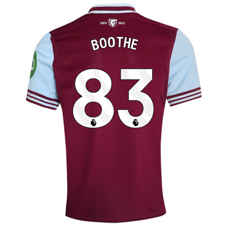 Gyermek Labdarúgás Sebastian Boothe #83 Sötétvörös Hazai Jersey 2024/25 Mez Póló Ing