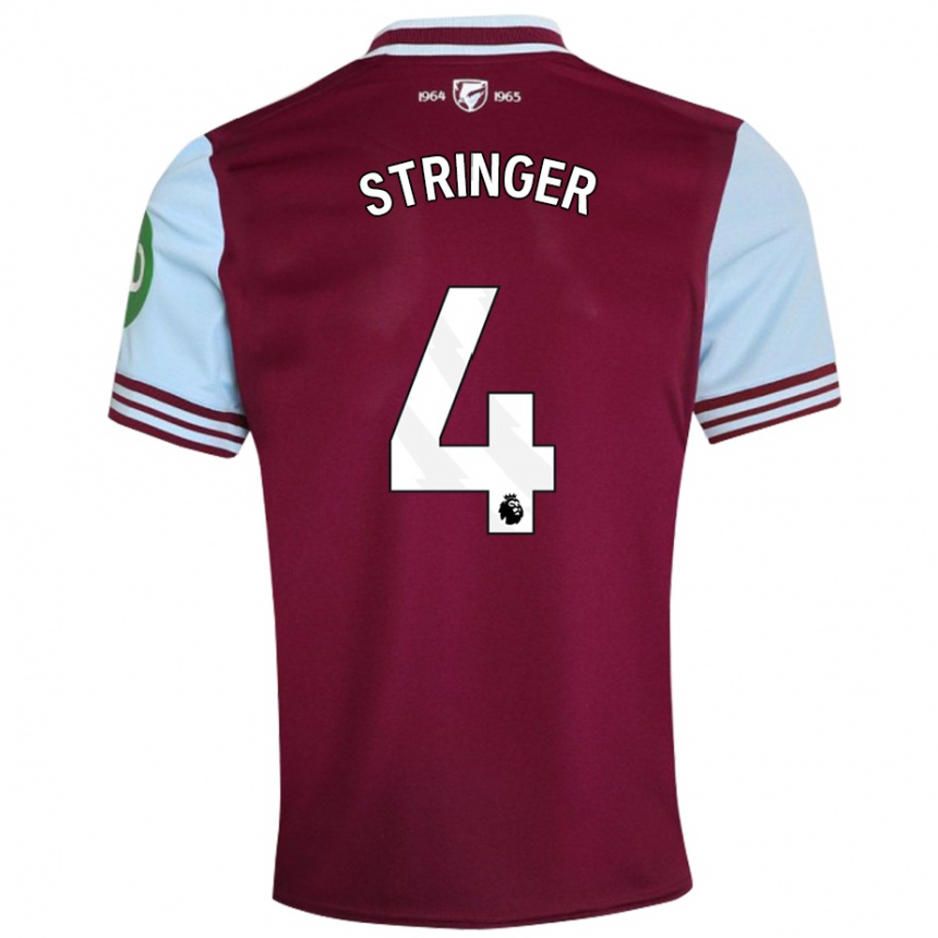 Gyermek Labdarúgás Abbey Leigh Stringer #4 Sötétvörös Hazai Jersey 2024/25 Mez Póló Ing