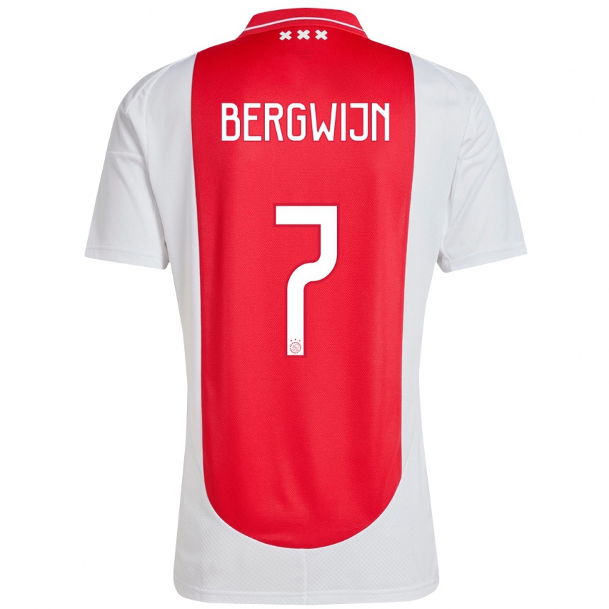 Gyermek Labdarúgás Steven Bergwijn #7 Piros Fehér Hazai Jersey 2024/25 Mez Póló Ing