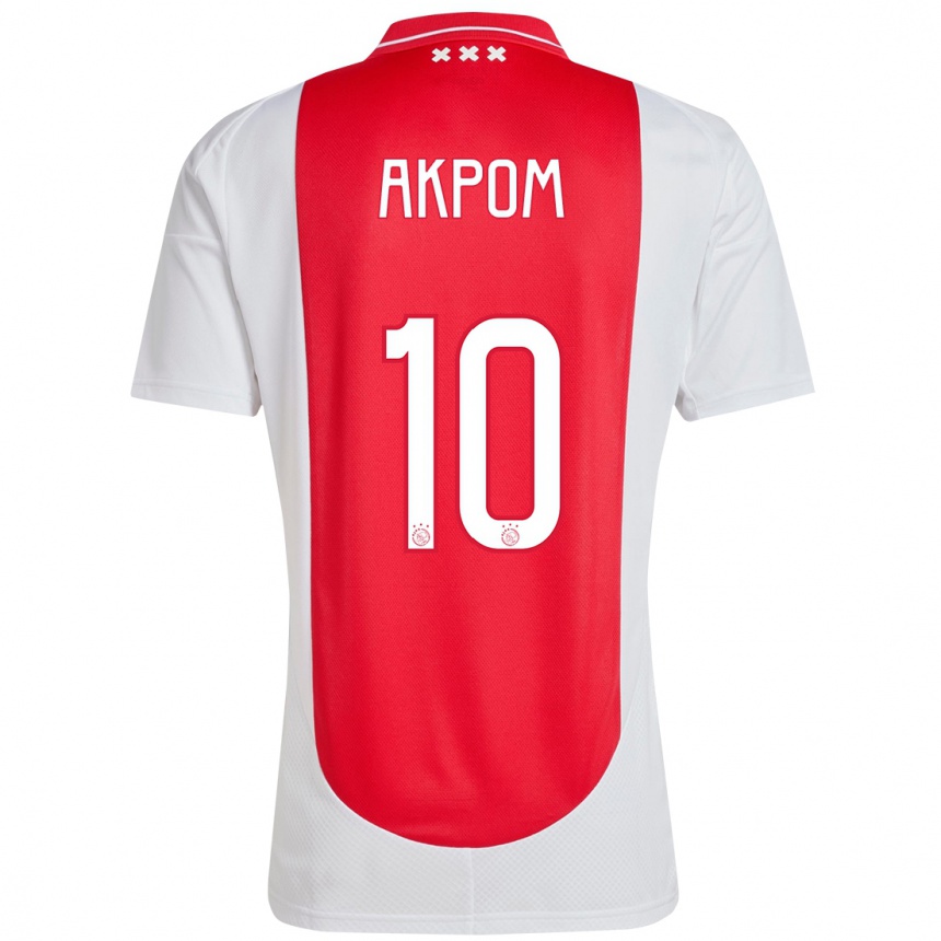 Gyermek Labdarúgás Chuba Akpom #10 Piros Fehér Hazai Jersey 2024/25 Mez Póló Ing