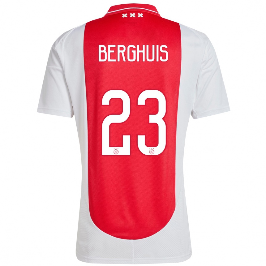 Gyermek Labdarúgás Steven Berghuis #23 Piros Fehér Hazai Jersey 2024/25 Mez Póló Ing