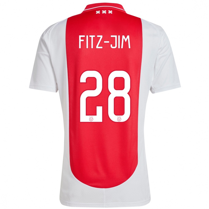 Gyermek Labdarúgás Kian Fitz-Jim #28 Piros Fehér Hazai Jersey 2024/25 Mez Póló Ing