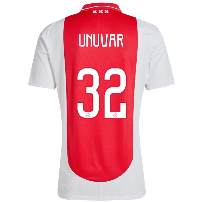 Gyermek Labdarúgás Naci Ünüvar #32 Piros Fehér Hazai Jersey 2024/25 Mez Póló Ing