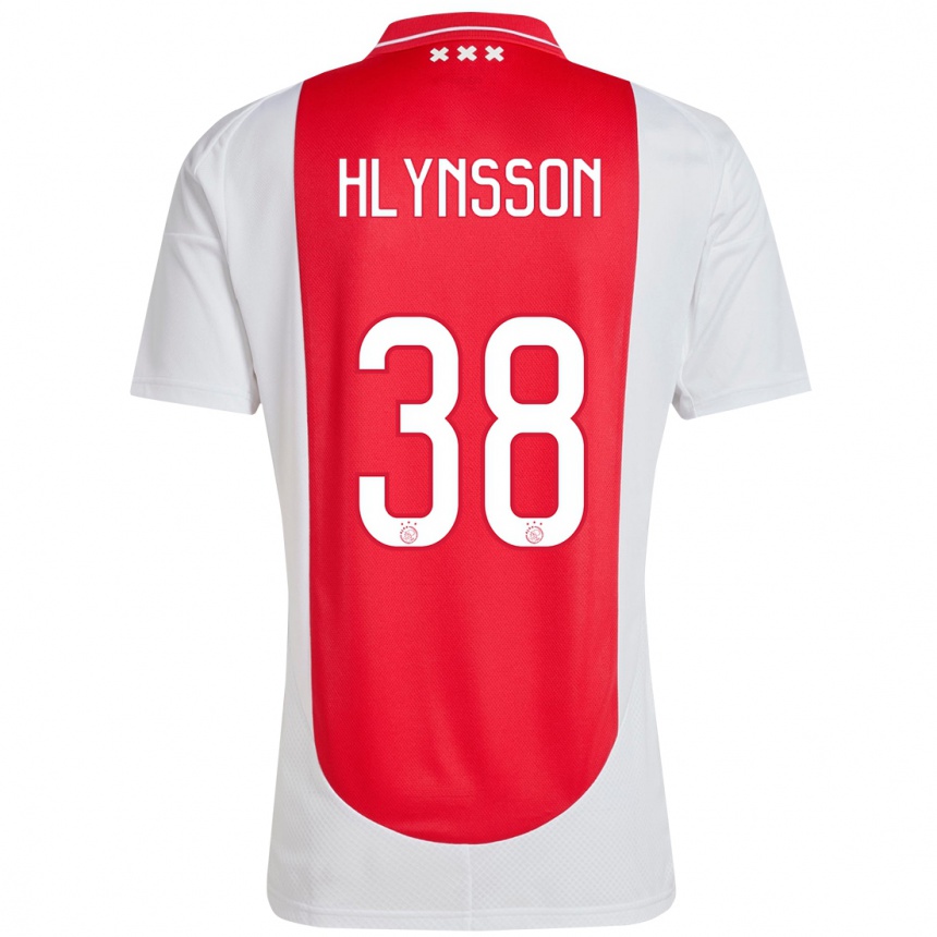 Gyermek Labdarúgás Kristian Hlynsson #38 Piros Fehér Hazai Jersey 2024/25 Mez Póló Ing