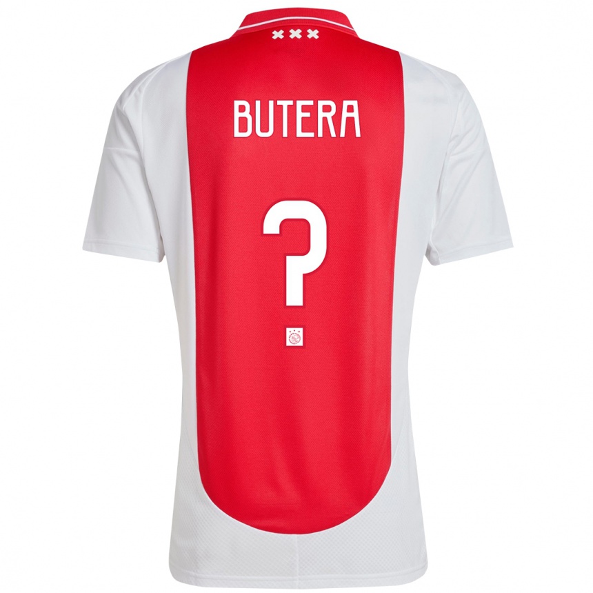 Gyermek Labdarúgás Ethan Butera #0 Piros Fehér Hazai Jersey 2024/25 Mez Póló Ing