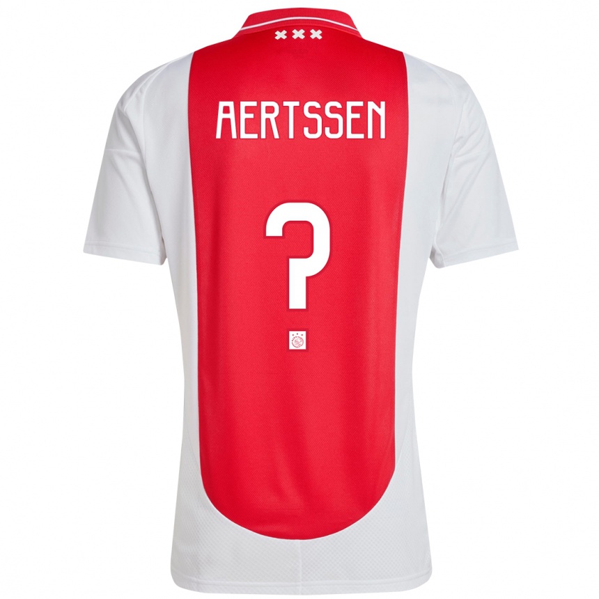 Gyermek Labdarúgás Olivier Aertssen #0 Piros Fehér Hazai Jersey 2024/25 Mez Póló Ing