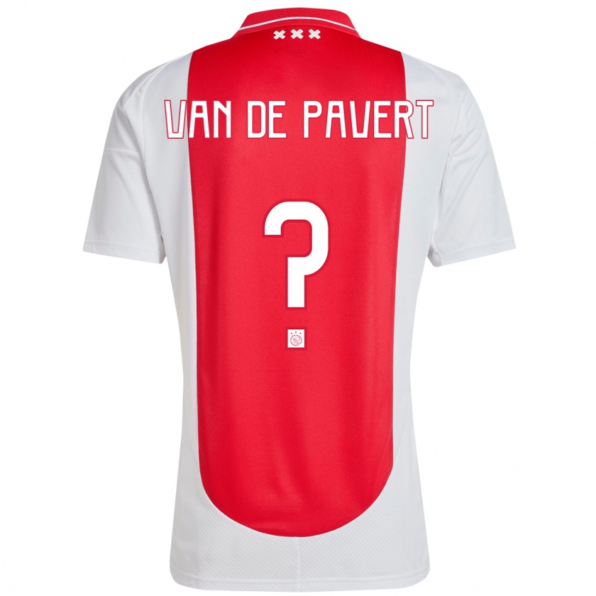 Gyermek Labdarúgás Ryan Van De Pavert #0 Piros Fehér Hazai Jersey 2024/25 Mez Póló Ing