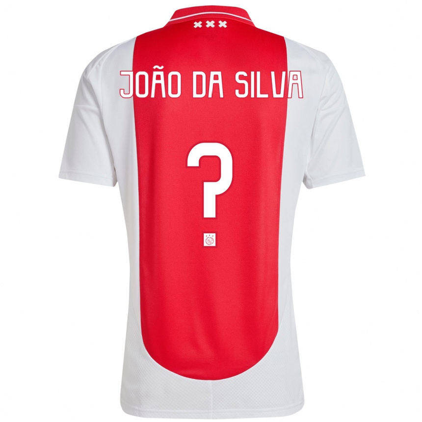 Gyermek Labdarúgás Miguel João Da Silva #0 Piros Fehér Hazai Jersey 2024/25 Mez Póló Ing