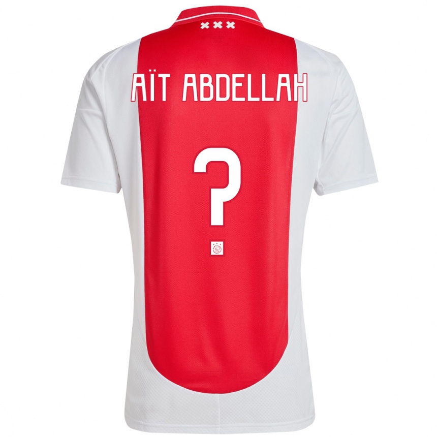 Gyermek Labdarúgás Waleed Aït Abdellah #0 Piros Fehér Hazai Jersey 2024/25 Mez Póló Ing