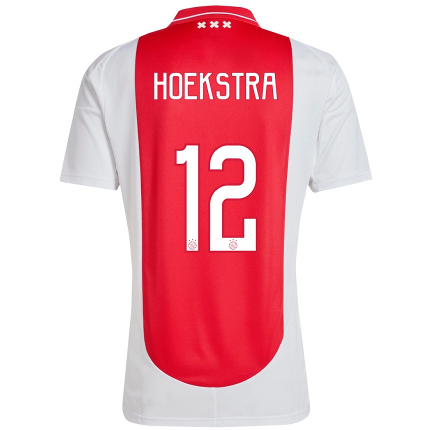 Gyermek Labdarúgás Isabelle Hoekstra #12 Piros Fehér Hazai Jersey 2024/25 Mez Póló Ing