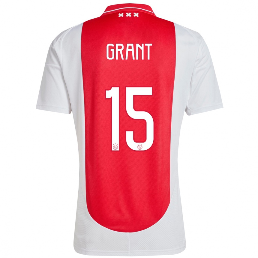 Gyermek Labdarúgás Chasity Grant #15 Piros Fehér Hazai Jersey 2024/25 Mez Póló Ing