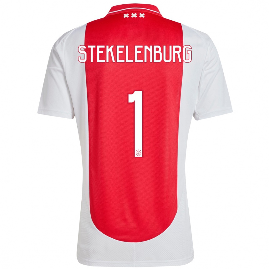 Gyermek Labdarúgás Maarten Stekelenburg #1 Piros Fehér Hazai Jersey 2024/25 Mez Póló Ing