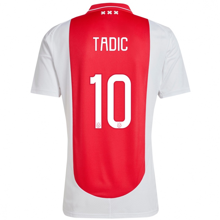 Gyermek Labdarúgás Dusan Tadic #10 Piros Fehér Hazai Jersey 2024/25 Mez Póló Ing