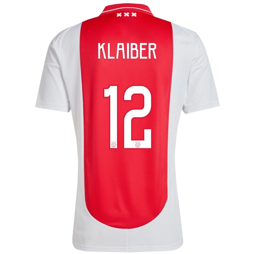 Gyermek Labdarúgás Sean Klaiber #12 Piros Fehér Hazai Jersey 2024/25 Mez Póló Ing