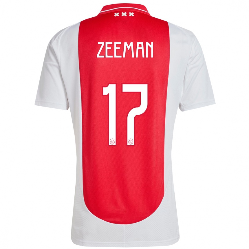 Gyermek Labdarúgás Kelly Zeeman #17 Piros Fehér Hazai Jersey 2024/25 Mez Póló Ing